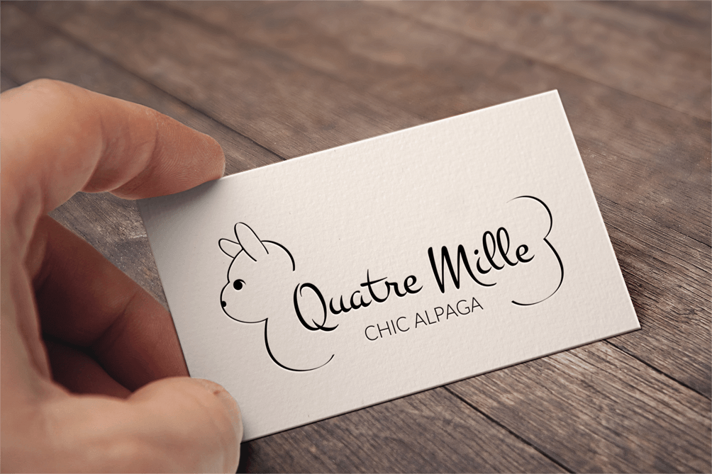 Mockups print avec la troisième version du logo Quatre Mille Chic Alpaga
