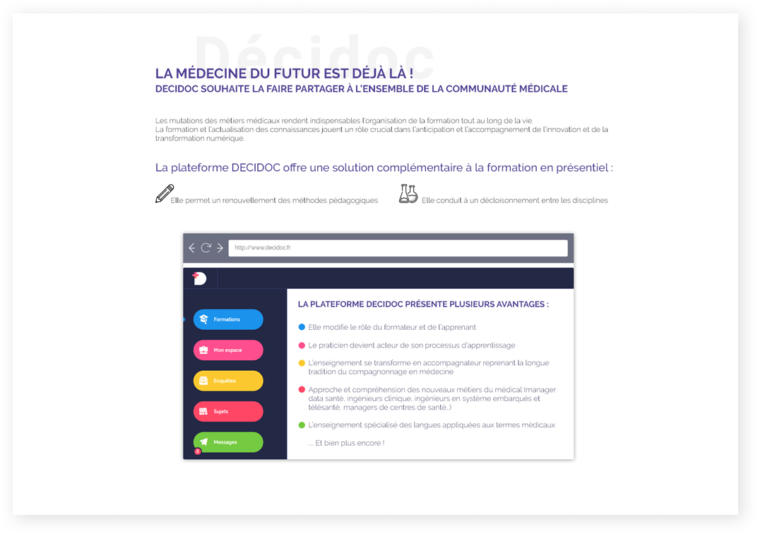 Mockup web de la page about du site Decidoc 02