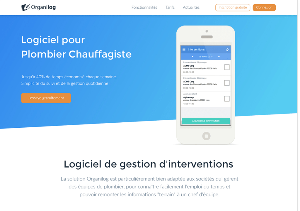 Homepage Organilog 01