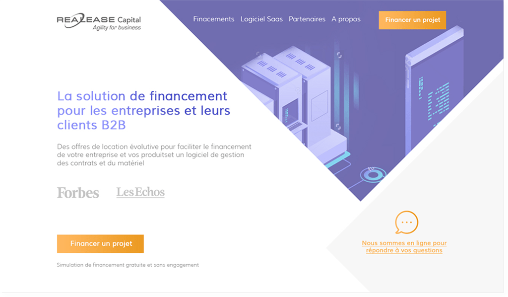 Landing page Realease Capital